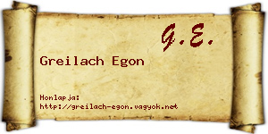 Greilach Egon névjegykártya